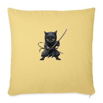 Chat Ninja, Chemise d’amoureux de chat, Sacs, Chemise, Débardeur - Housse de coussin décorative 45 x 45 cm - jaune délavé - Devant