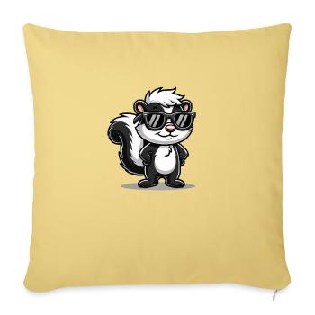 Skunk Comic - Sofa pillowcase 17,3'' x 17,3'' (45 x 45 cm) - washed yellow - Front