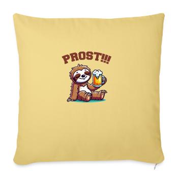 Bande dessinée de bière paresseux - Housse de coussin décorative 45 x 45 cm - jaune délavé - Devant