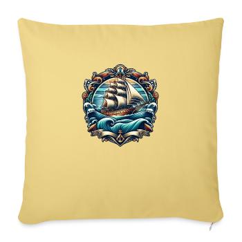 Segelschiff Logo - Sofakissenbezug 45 x 45 cm - Hellgelb - Vorne
