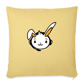 Hase spielt Konsole Headset Gamer Nerd Kopfhörer - Sofakissenbezug 45 x 45 cm - Hellgelb - Vorne
