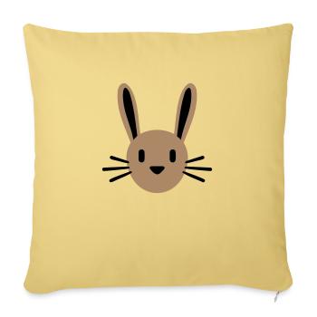 Lapin Lapin Dessin animé Petit Animal Mignon - Housse de coussin décorative 45 x 45 cm - jaune délavé - Devant