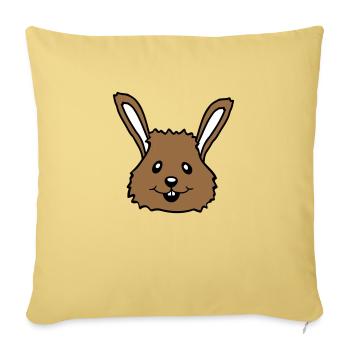 Lapin Lapin Dessin animé Petit Animal Mignon - Housse de coussin décorative 45 x 45 cm - jaune délavé - Devant