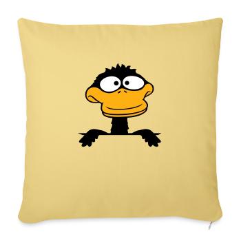 Duck looks funny goofy anxious confused comic - Sofa pillowcase 17,3'' x 17,3'' (45 x 45 cm) - washed yellow - Front