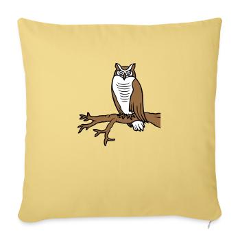 Owl Bird Eagle Owl Branch Tree Woodland Barn Owl Owl Cute - Sofa pillowcase 17,3'' x 17,3'' (45 x 45 cm) - washed yellow - Front