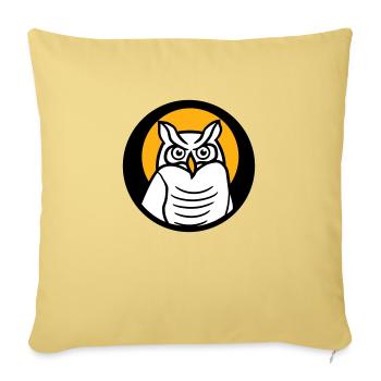 Owl Bird Eagle Owl Sun Moon Night Full Moon Round Logo - Sofa pillowcase 17,3'' x 17,3'' (45 x 45 cm) - washed yellow - Front