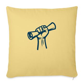 logo transparent 2 - Housse de coussin décorative 45 x 45 cm - jaune délavé - Devant