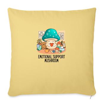Champignon de soutien émotionnel Champignon de thérapie mignon - Housse de coussin décorative 45 x 45 cm - jaune délavé - Devant