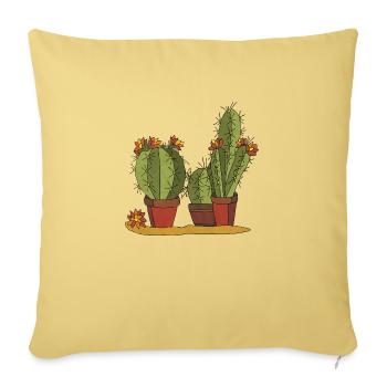 Flowers - Sofa pillowcase 17,3'' x 17,3'' (45 x 45 cm) - washed yellow - Front
