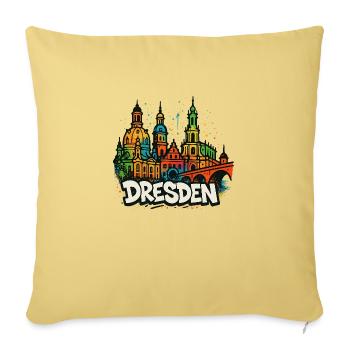 Dresden Skyline Graffiti - Sofakissenbezug 45 x 45 cm - Hellgelb - Vorne