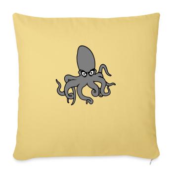 Pieuvre, pieuvre, pieuvre, céphalopode, mauvais œil - Housse de coussin décorative 45 x 45 cm - jaune délavé - Devant