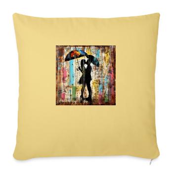 Graffiti kissing couple rust metal urban streetar - Sofa pillowcase 17,3'' x 17,3'' (45 x 45 cm) - washed yellow - Front