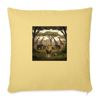 Tierabenteuer im Dschungel - Sofakissenbezug 45 x 45 cm - Hellgelb - Vorne