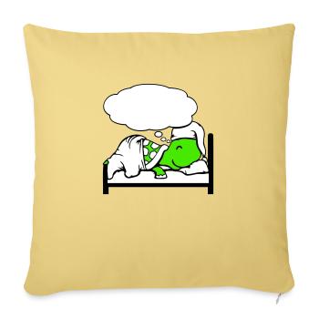 Turtle sleeps tired bed sleepy head dreaming - Sofa pillowcase 17,3'' x 17,3'' (45 x 45 cm) - washed yellow - Front