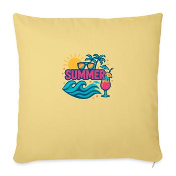 design d’été, T-shirt - Housse de coussin décorative 45 x 45 cm - jaune délavé - Devant