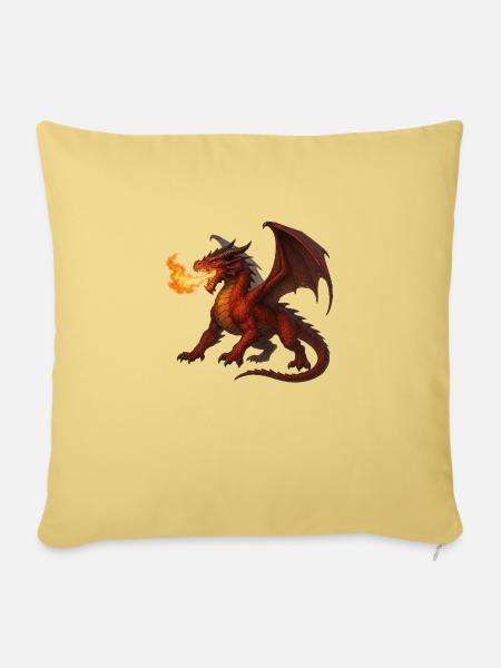 Drache 1 - Sofakissenbezug 45 x 45 cm - Hellgelb