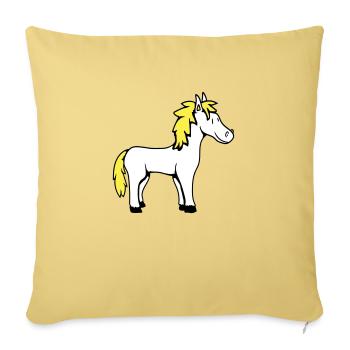 Pferd Süß Pony Fohlen Pferdemädchen Niedlich Comic - Sofakissenbezug 45 x 45 cm - Hellgelb - Vorne