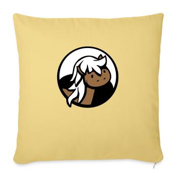 Pferd Süß Pony Fohlen Pferdemädchen Niedlich Comic - Sofakissenbezug 45 x 45 cm - Hellgelb - Vorne