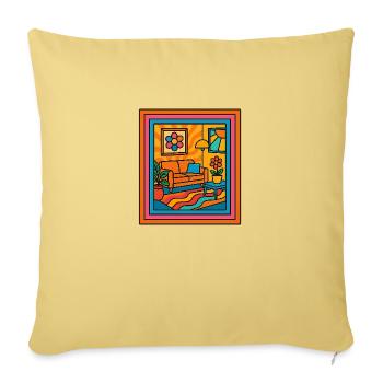Dopamine Living Room – Retro Pop Art - Sofakissenbezug 45 x 45 cm - Hellgelb - Vorne