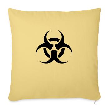 Danger Biologique - Housse de coussin décorative 45 x 45 cm - jaune délavé - Devant