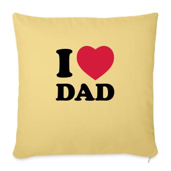 i_love_dad - Housse de coussin décorative 45 x 45 cm - jaune délavé - Devant