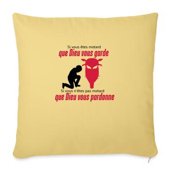 Que Dieu vous pardonne - Housse de coussin décorative 45 x 45 cm - jaune délavé - Devant