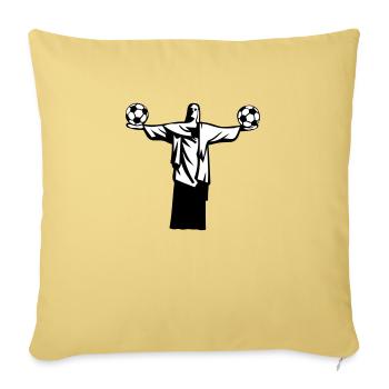 football statue bresil rio janeiro christ - Housse de coussin décorative 45 x 45 cm - jaune délavé - Devant