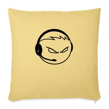 nerd gamer headset geek gamble playing computer kr - Sofa pillowcase 17,3'' x 17,3'' (45 x 45 cm) - washed yellow - Front