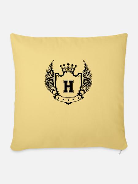Wappen H - Sofakissenbezug 45 x 45 cm - Hellgelb