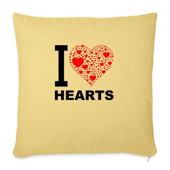 i love hearts 2 - Sofa pillowcase 17,3'' x 17,3'' (45 x 45 cm) - washed yellow - Front