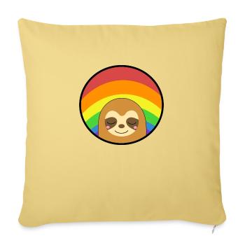 Regenbogenfahne Faultier schläft - Sofakissenbezug 45 x 45 cm - Hellgelb - Vorne