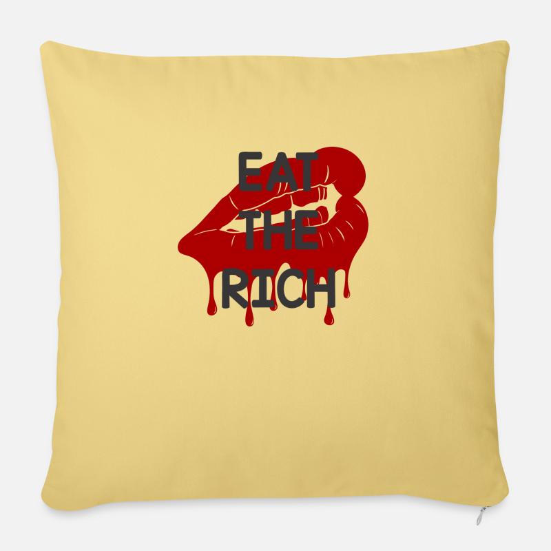 EAT THE RICH - 🍴 - Sofakissenbezug 45 x 45 cm - Hellgelb