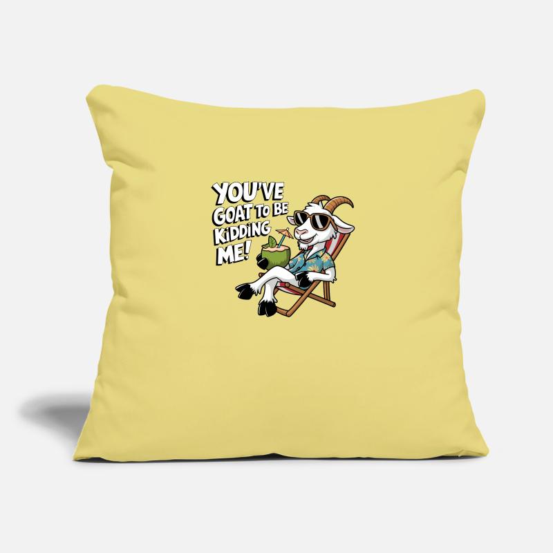 Tu as de la chèvre pour te moquer de moi ! Housse de coussin décorative 45 x 45 cm