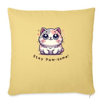 Stay Paw-some - Chemise Chat Drôle - Housse de coussin décorative 45 x 45 cm - jaune délavé - Devant