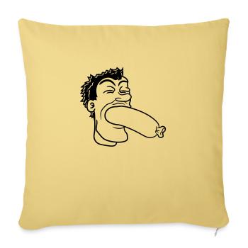 sausage eat hunger swallow wuerstchen grillen co - Sofa pillowcase 17,3'' x 17,3'' (45 x 45 cm) - washed yellow - Front