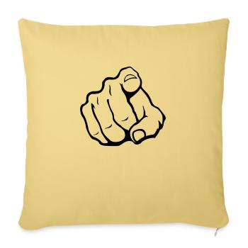 hand_you_1 - Sofa pillowcase 17,3'' x 17,3'' (45 x 45 cm) - washed yellow - Front