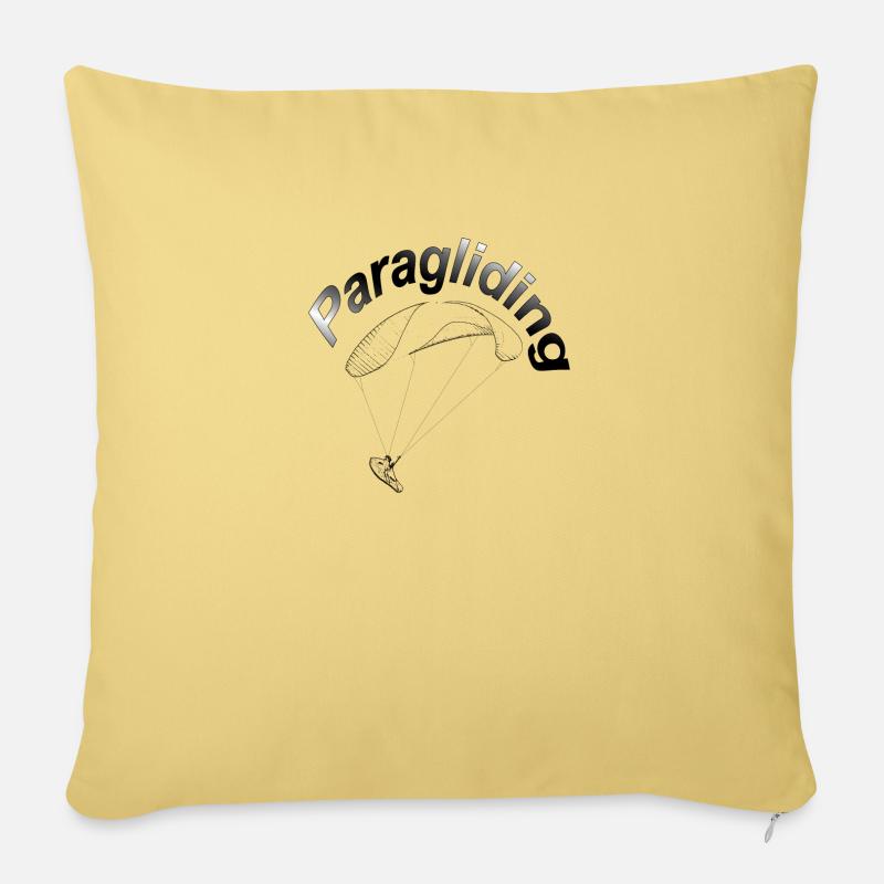 Parapente - Housse de coussin décorative 45 x 45 cm - jaune délavé