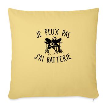 je peux pas j ai batterie - Housse de coussin décorative 45 x 45 cm - jaune délavé - Devant