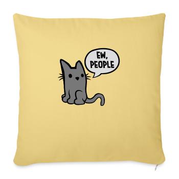 ew people cat pet - Sofa pillowcase 17,3'' x 17,3'' (45 x 45 cm) - washed yellow - Front