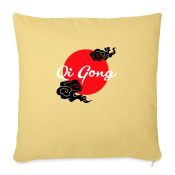 Nuages de Qigong - Housse de coussin décorative 45 x 45 cm - jaune délavé - Devant