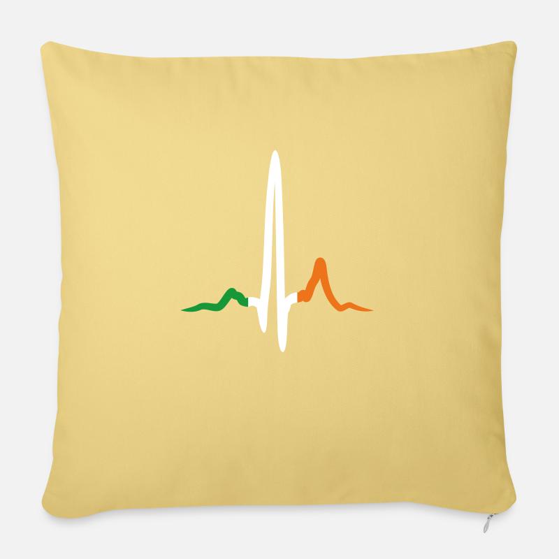 Irish Heartbeat Saint Patrick's Day Flagge Farben - Sofakissenbezug 45 x 45 cm - Hellgelb