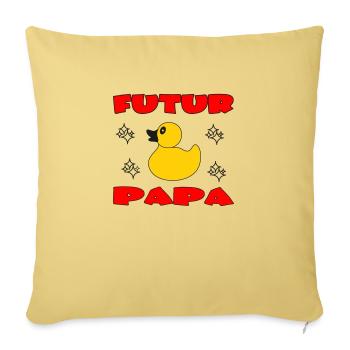 FUTUR PAP - Housse de coussin décorative 45 x 45 cm - jaune délavé - Devant