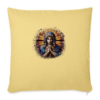 Sainte Marie Marie Vierge Marie Sainte - Housse de coussin décorative 45 x 45 cm - jaune délavé - Devant