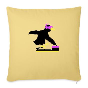 Raven DJ Club Musique Écoute Lunettes de soleil Casque - Housse de coussin décorative 45 x 45 cm - jaune délavé - Devant