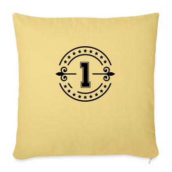 1 - Housse de coussin décorative 45 x 45 cm - jaune délavé - Devant