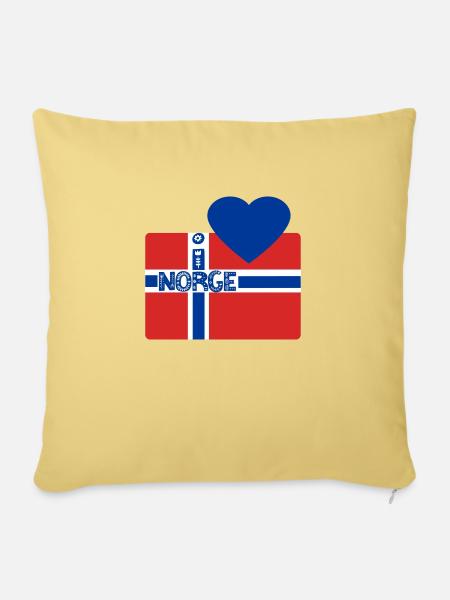 Norwegen - Sofakissenbezug 45 x 45 cm - Hellgelb