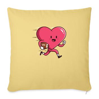 Valentine s Day Heart Football Player - Sofa pillowcase 17,3'' x 17,3'' (45 x 45 cm) - washed yellow - Front