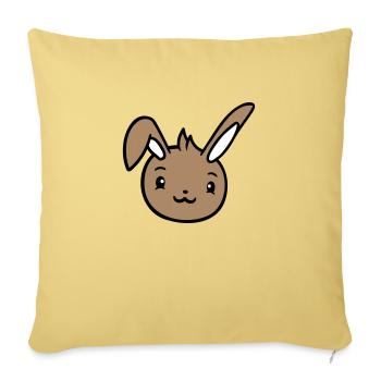 Lapin Lapin Semble mignon Heureux Friendly - Housse de coussin décorative 45 x 45 cm - jaune délavé - Devant