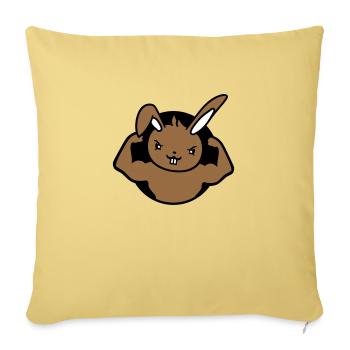 Bunny Bodybuilder Gym Muscles Fort Fitness Biceps - Housse de coussin décorative 45 x 45 cm - jaune délavé - Devant