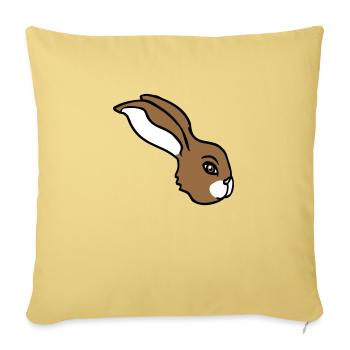 Bunny face peeking sideways profile side view - Sofa pillowcase 17,3'' x 17,3'' (45 x 45 cm) - washed yellow - Front